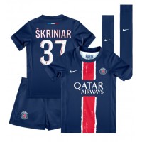 Stroje piłkarskie Paris Saint-Germain Milan Skriniar #37 Koszulka Podstawowej dla dzieci 2024-25 Krótki Rękaw (+ szorty)